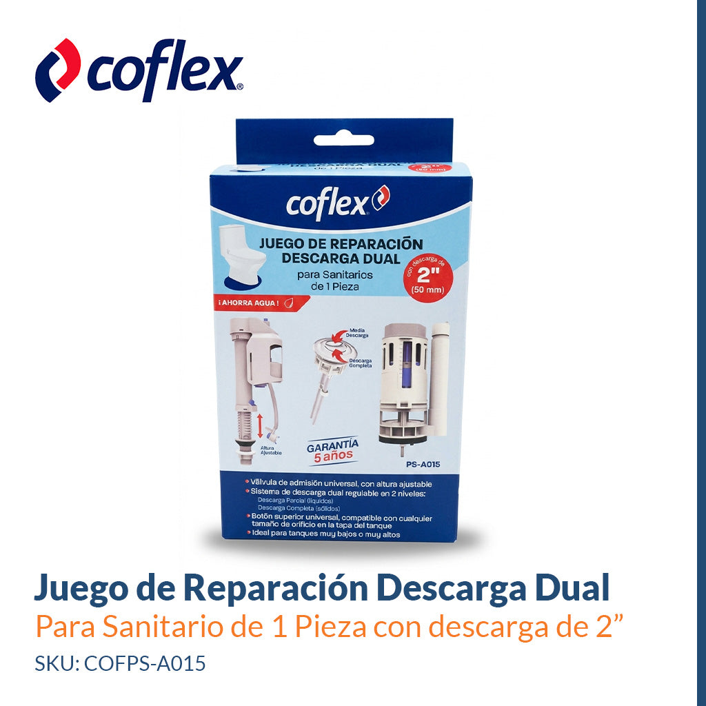 Juego de Reparación Descarga Dual 2" para Sanitario de 1 Pieza   COFLEX PS-A015