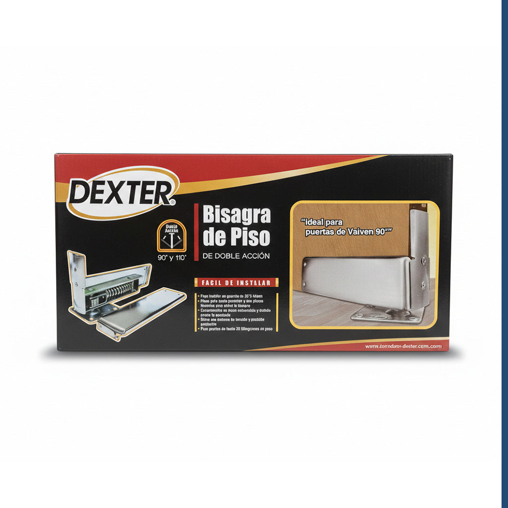 Bisagra de Piso Doble Acción para Puerta Vaivén - Cromo - Dexter 6889