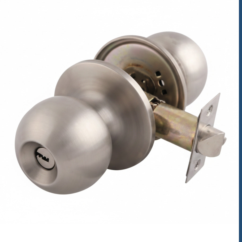 Cerradura Perilla Pesada Deluxe - Llave-Botón Alta Seguridad – Acero Inoxidable – Dexter 6258