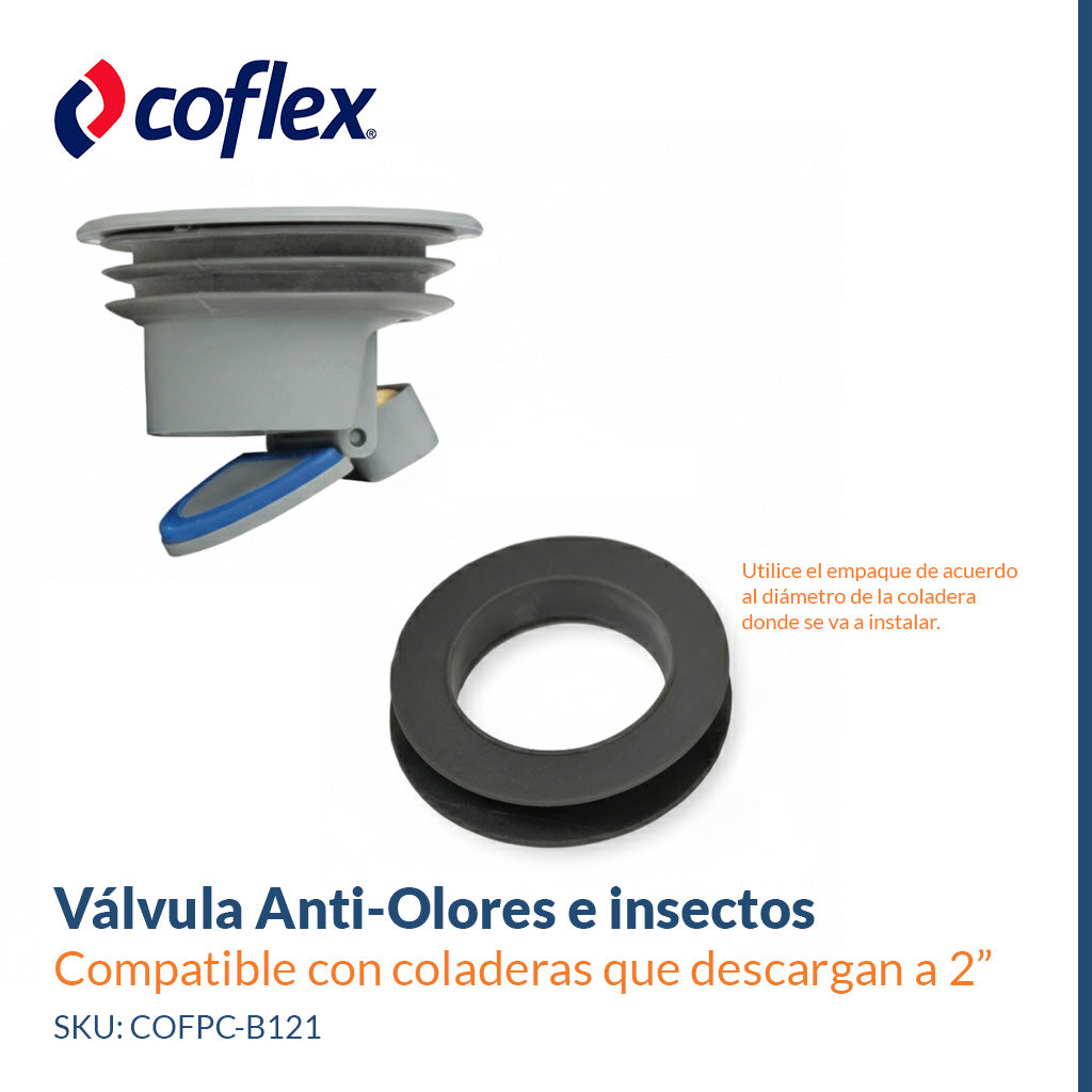 Válvula Anti-Olores para Coladera con descarga a 2”  - COFLEX PC-B121