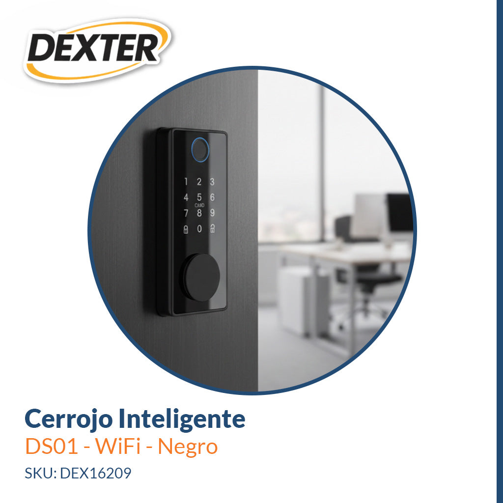 Cerrojo Inteligente DS01 WiFi Negro – Dexter 16209