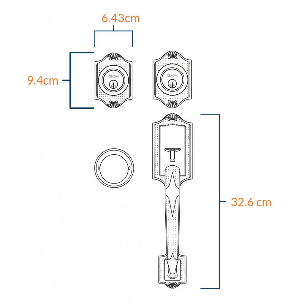 Cerradura Génova Llave-Llave Latón Antiguo Dexter 4188