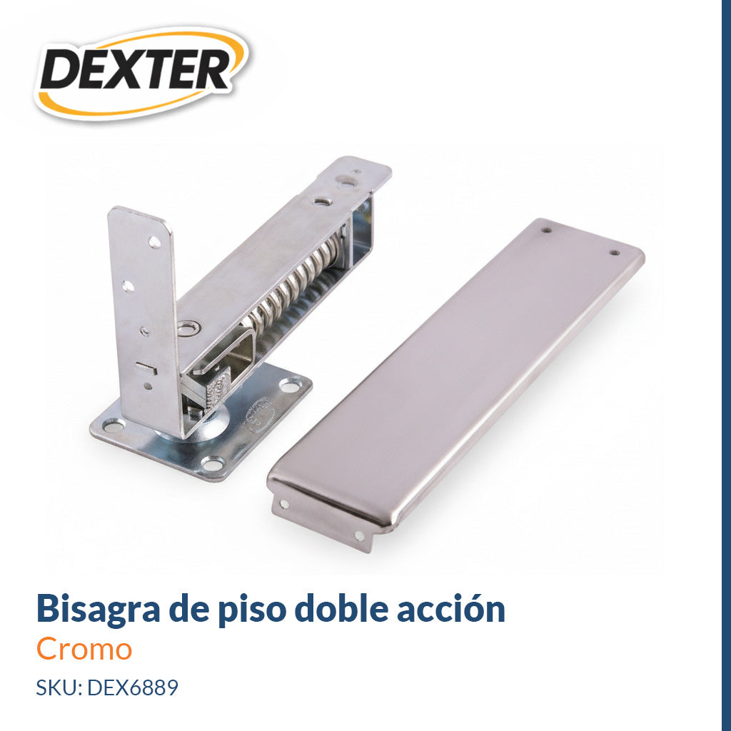 Bisagra de Piso Doble Acción para Puerta Vaivén - Cromo - Dexter 6889
