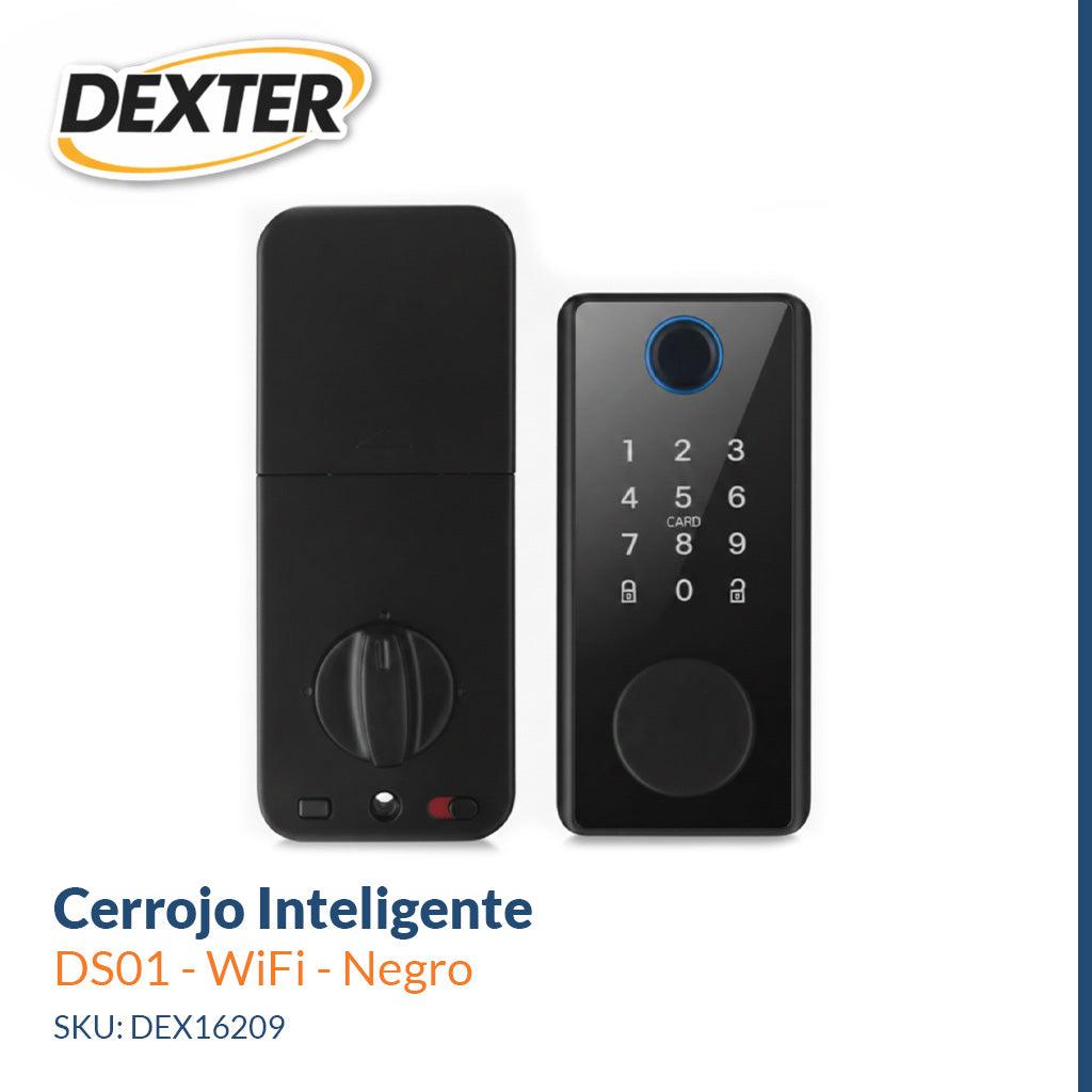 Cerrojo Inteligente DS01 WiFi Negro – Dexter 16209